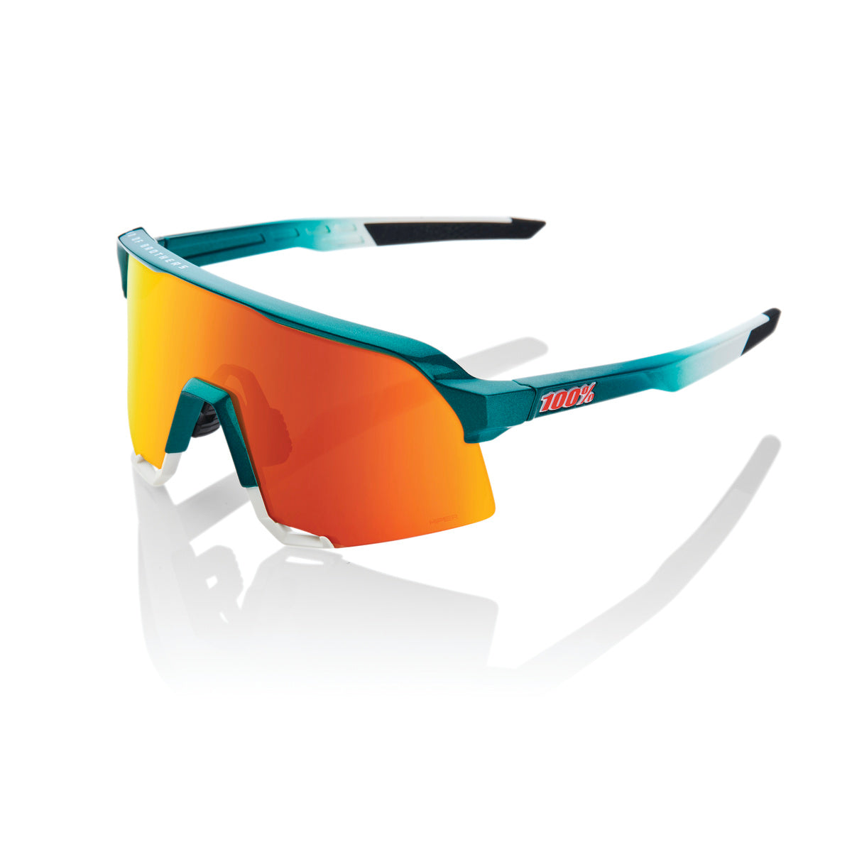 S3 - Gloss Metallic Bora / Matte White - HiPER Red Multilayer Mirror Lens